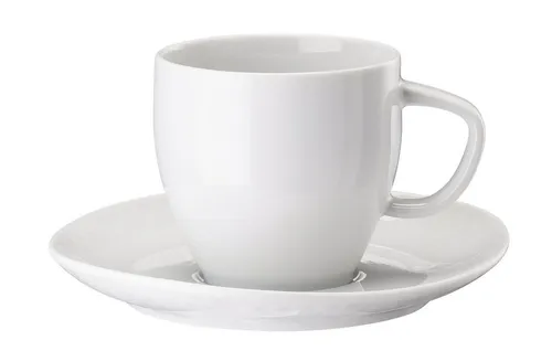 Rosenthal Tasse Junto Weiss Kaffeetasse mit Untertasse, Porzellan