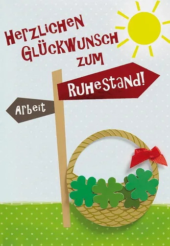 Ruhestand - Glückwunschkarte im Format 11,5x17cm mit Umschlag - Perleberg