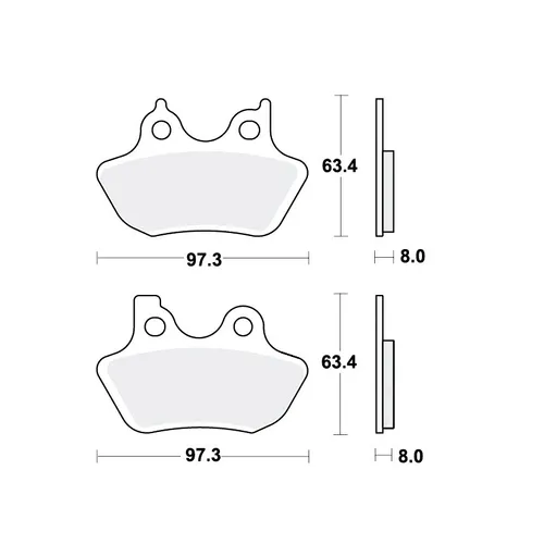 TRW SV Bremsbeläge passend vorn für Harley Davidson FLHX 1584 Street Bj. 2007