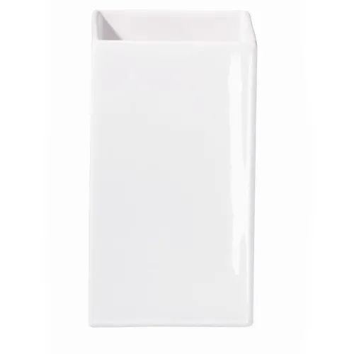 ASA Vase 8x8x16cm Kastenvase Keramikvase Dekovase Tischvase Blumenvase weiß Neu