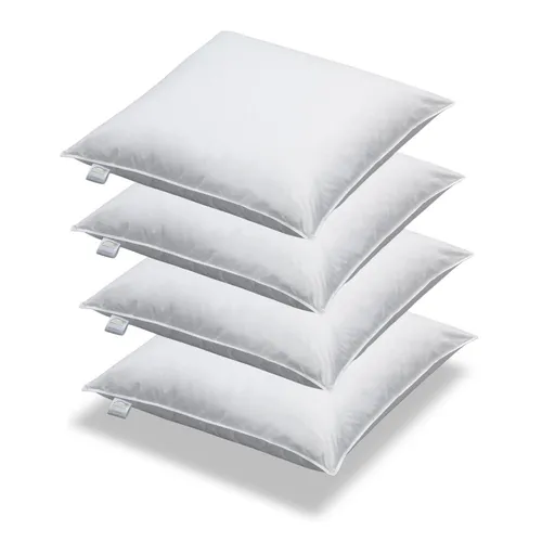 Stück Kissen 50 x 50 cm - Allergikergeeignet - Hochwertiges Sofakissen in Weiß, 100% neue Federn, ideal für Wohnräume. Pflegeleicht bei 60°C, mit STANDARD 100 by OEKO-TEX Zertifizierung für geprüfte Qualität.