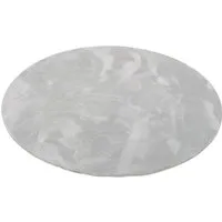 Luxus Super Soft Fellteppich Pearl Grau Rund - Teppich für Wohnzimmer, aus 100% Polyester, sehr weich und schadstoffgeprüft, ideal für Fußbodenheizung und parkettfreundlich.