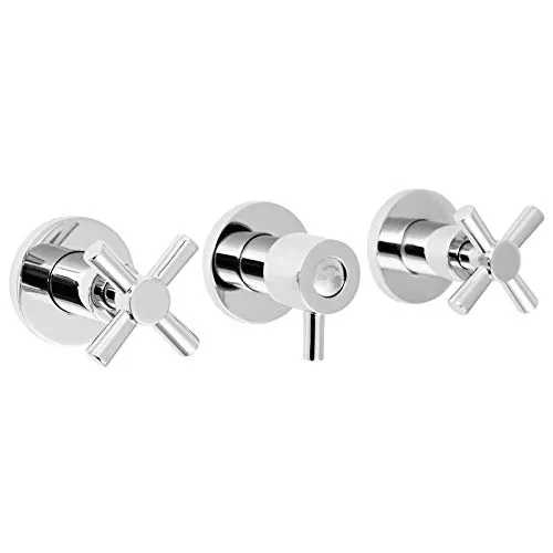 Welfenstein 3-Loch Unterputz Armatur 3L-86W4 Zweigriffmischer Dusche Wanne