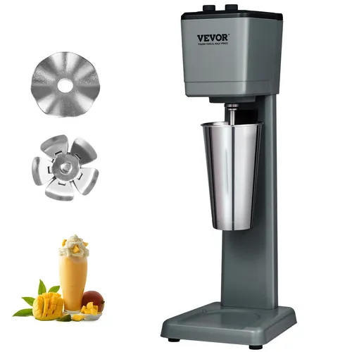 VEVOR Pro Drink Mixer - 250 W Einkopf-Milchshakemaschine, 3 Geschwindigkeiten für perfekte Getränke in nur 12 Sekunden