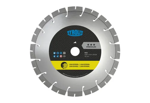 TYROLIT PREMIUM*** Diamant-Trennscheibe 125 mm - Hochleistungs-Diamant-Trennscheibe für Trocken- und Nassschnitt, extrem lange Standzeit und reduzierte Staubbelastung. Ideal für alle gängigen Baumaterialien.