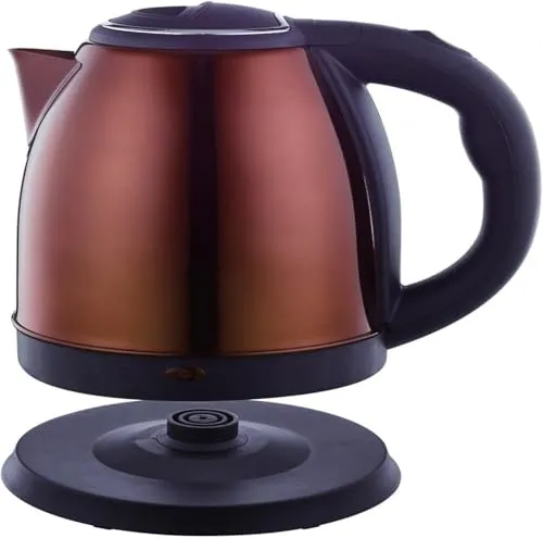 Herzberg, HG5011-COP, Kabelloser 1.8L Edelstahl Wasserkocher in Kupfer, 1500W Flache Bodenheizung, automatische Abschaltung, äußerer Füllstandsanzeiger, integrierter Filter, 360° Basis