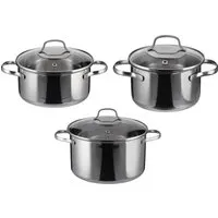 SILVERCREST® Topf-Set, 3 Stück – Edelstahl