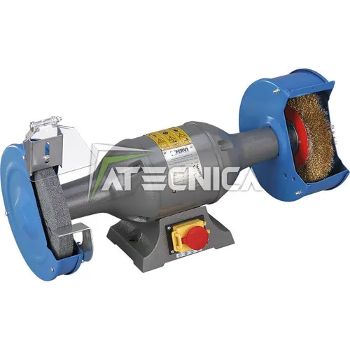 Fervi 0556 Kombi-Schleifmaschine, 750 W, Grau - Schleifmaschinen – Leistungsstarke Kombi-Schleifmaschine mit 750 W für präzises Schleifen und Polieren von verschiedenen Materialien.