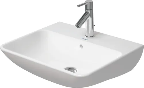 Duravit ME by Starck Waschtisch 1 Hahnloch - 550 x 440 mm - Weiß Seidenmatt - Eleganter Waschtisch in Weiß Seidenmatt, ideal für moderne Bäder, mit einem praktischen Hahnloch für einfachen Wasserzugang.