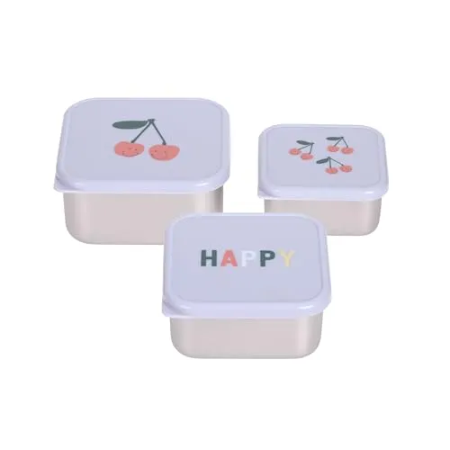 Produktbild Snackbox Stainless Steel 3 pcs Happy Fruits Cherry