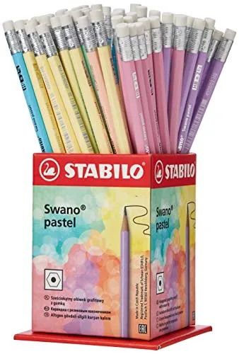STABILO - Bleistift mit Radierer - Swano Pastel - 72er Pack - Härtegrad HB