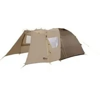 Kuppelzelt GRAND ILLUSION IV braun/beige - Geräumiges Kuppelzelt für 4 Personen mit 4.000 mm Wassersäule, ideal für Camping-Abenteuer und wetterfeste Übernachtungen.