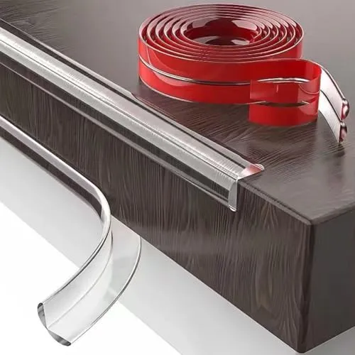 Fhlbestyu 4/6/2 Meter Kantenschutz Baby with 4 Ecken Kantenschutz, Eckenschutz Baby Selbstklebend, Glastisch Edge Corner Protection für Baby Weich Tischkantenschutz Klebebänder