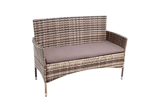 ESTEXO Polyrattan Gartenbank 2-Sitzer mit Sitzkissen in braun von ESTEXO