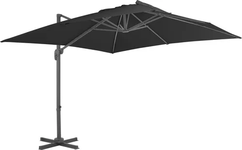 The Living Store Ampelschirm mit Aluminium-Mast 300x300 cm Anthrazit