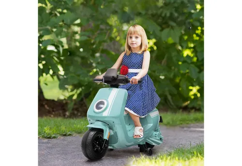 AIYAPLAY Kinder Elektro-Motorrad - Motorrad für Kinder mit Scheinwerfer und Musik, ideal für 1,5-3 Jahre, bietet Sicherheit durch Trainingsräder und einstellbare Geschwindigkeiten von 1,5-3 km/h.