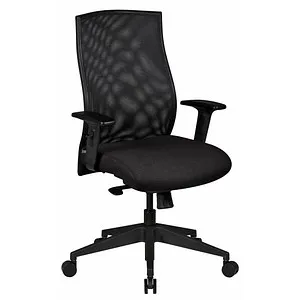 AMSTYLE Bürostuhl SPM1.275 - Komfortabler Stoffstuhl in Schwarz - Bürostuhl mit einer Belastbarkeit von bis zu 120 kg, ergonomischem Design und verstellbarer Sitzhöhe für optimalen Sitzkomfort im Home Office oder Büro.
