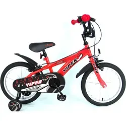 Zoll Fahrrad Kinder VIPER ROT - 18 Zoll Kinderfahrrad für Jungen und Mädchen - 18 Zoll Kinderfahrrad Viper in Rot, ideal für Kinder von 5-7 Jahren. Mit verstärktem Rahmen, zwei Handbremsen und gepolstertem Sattel bietet es Sicherheit und Komfort beim Fahren.