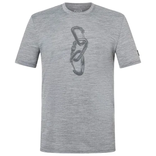 Super.Natural M Carabineri Tee in cashmere grey melange XXL - Das M Carabineri Tee von Super.Natural ist ideal für aktive Männer. Leicht, atmungsaktiv und mit einem stylischen Kletter-Print, bietet es sowohl beim Sport als auch im Alltag optimalen Tragekomfort.