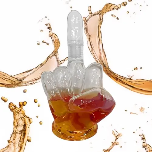 Whiskey Geschenke für Männer - Mittelfinger Deko Karaffe - Karaffe mit 750 ml Füllvolumen, außergewöhnlichem Design und humorvollem Statement. Perfekt als originelles Geschenk oder Blickfang in deiner Bar!