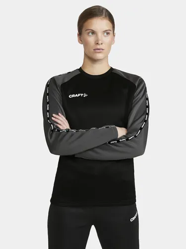 Craft Sport-Langarmshirt Squad 2.0 Crew Neck (rec. Polyester, optimale Bewegungsfreiheit) schwarz Damen, Größe: L