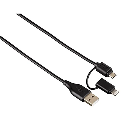 Hama 2-in-1 Micro-USB Kabel mit Lightning Adapter 1,2 m rot/schwarz