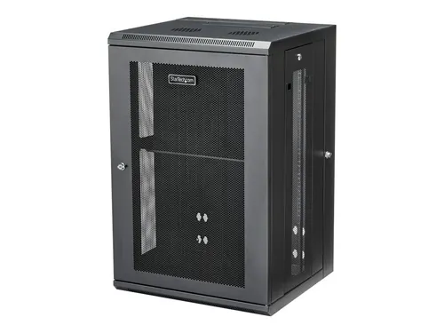 StarTech.com 18HE 19 Zoll Wand Netzwerkschrank - Vormontierter IT-Netzwerkschrank mit 40,5 cm Tiefe, abschließbar und ideal für die Wandmontage. Inklusive Fachboden und perforierten Seitenwänden für optimale Belüftung.