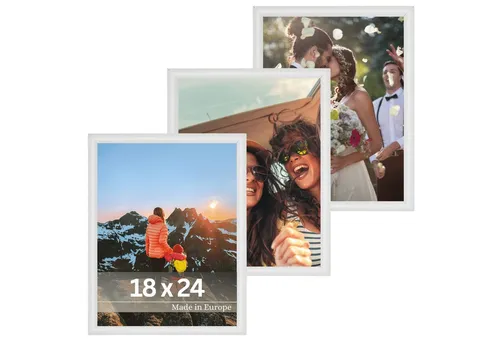 Victor (Zenith) Bilderrahmen David, Bilderrahmen Set Weiß 18x24 cm, Bilderrahmen Art Deco