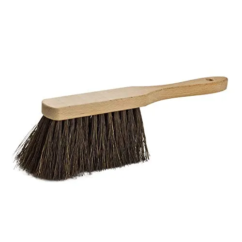 DEMA Arenga Handfeger 28 cm – Besen, Handbesen, Kehrbesen – mit Holzgriff aus Buchenholz, robust, langlebig – für Werkstatt, Haushalt, Garage, Hof, Garten, Reinigung, Heimwerker