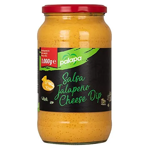 Palapa Jalapenio Cheese Dip | 1000gr | Tex-Mex-Küche | mit Jalapio-Chilis abgeschmeckt | perfekt zu warmen und kalten Speisen| Hervorragender Geschmack