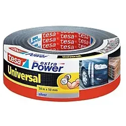 Tesa Gewebeband 56389-00, extra Power Universal, silber - Sonstiges, extra stark und wetterfest für Innen- und Außenanwendungen, ideal zum Reparieren, Befestigen und Abdichten.