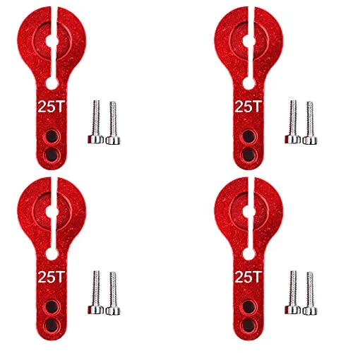 CENPEK 4 Stück 25T Aluminium Servohorn M3 Gewinde Metall Lenkarm für RC Auto LKW Buggy Flugzeug rot