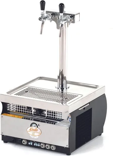 Zapfanlage Kontakt 55/K Profi - 2-leitige Edelstahl-Bierzapfanlage - Zapfanlage für Gastronomie mit 50 L/h Zapfleistung, robustem Edelstahl und umweltfreundlichem Kühlmittel. Ideal für schnellen Ausschank von zwei Bieren.