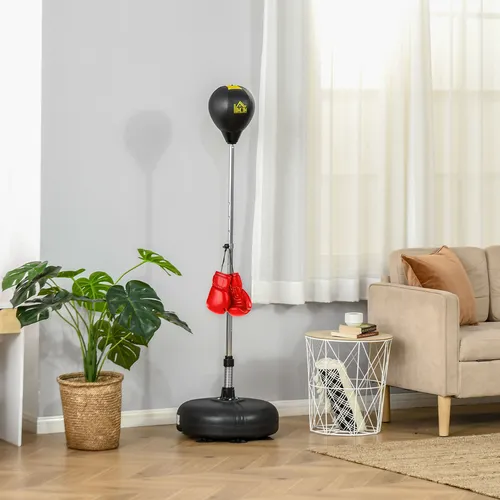 HOMCOM Punchingball Set 133-151 cm - Medizinbälle - Höhenverstellbares Standbox-Training für effektives Workout, ideal für Fitness und Stressabbau.