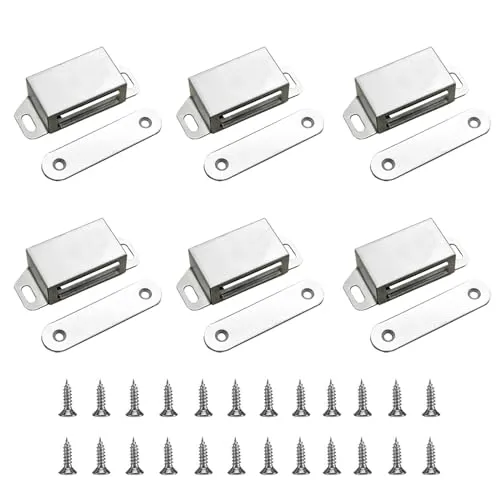 BuxiuGK 6 Stück Möbelmagnet Edelstahl Magnetschnäpper Schrankmagnet Haltekraft Magnetischer Fang Mit Schrauben für Hauptmöbel Schrank