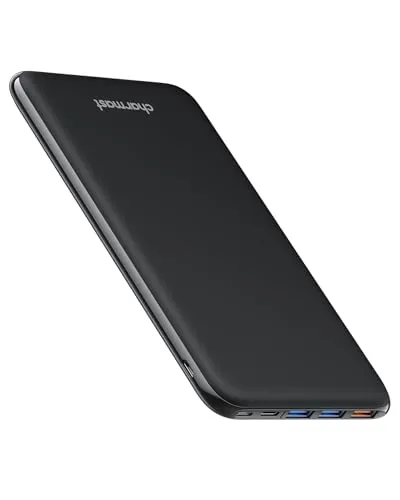 Charmast Power Bank 26800mAh, Ultra Slim mit 4 Ausgängen & 3 Eingängen