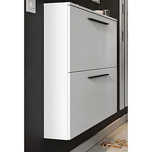 Lomadox Schuhschrank modern in weiß in weiß von Lomadox