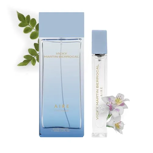 VICKY MARTÍN BERROCAL SET Eau de Toilette AIRE 100 ml + EDT 20 ml | Damenduft | Zitrus und langanhaltender blumiger Duft | grüner Apfel, Blumen, Bernstein, Moschus