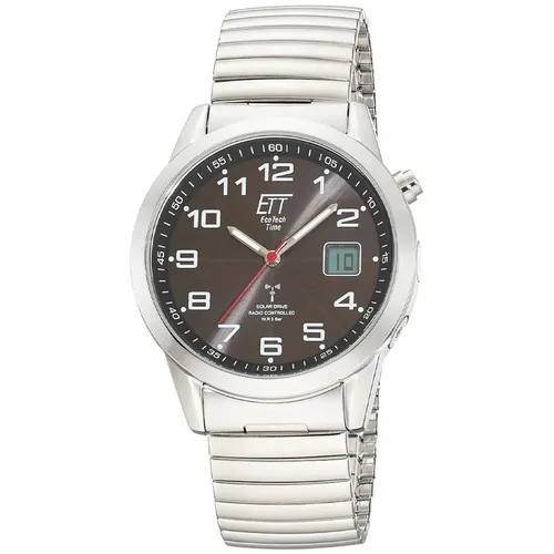 ETT Funkuhr Gobi EGS-11712-22Z – Solar-Herrenuhr mit Edelstahlarmband
