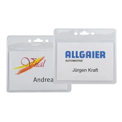 Stück Ausweishüllen transparent weich PVC im Querformat Schutzhülle transparent Einschub Hülle Case für Werksausweis Badge Kartenhalter für Firmenausweis ohne clip Eurolochung 10