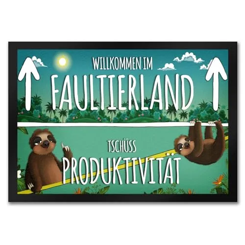 trendaffe - Willkommen im Faultierland Fußmatte mit Faultier Motiv