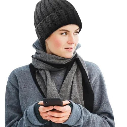 Oscenny Wintermütze Damen Herren,Dick,Wollklobige Slouchy,Superfein Gefüttert,Doppellagig Superfein Gefüttert Fleece Mütze, Zopfmuster,Verdickte Mütze,Thermische,Winddichte Winter