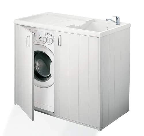 Negrari Waschplatz Schrank für Waschmaschine und Waschbecken, umkehrbar
