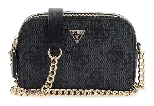 GUESS Umhängetasche Noelle II Crossbody Camera Bag dunkelgrau - Elegante Umhängetasche mit zeitlosem Design, ideal für Alltag und besondere Anlässe. Großes Hauptfach mit Innentasche für perfekte Organisation. Verstellbarer Schulterriemen für individuellen Tragekomfort.