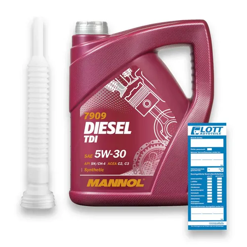 5L MANNOL Motoröl Diesel TDI 5W-30 BMW LL-04 VW 505.00 502.00 Dexos 2 + Schlauch