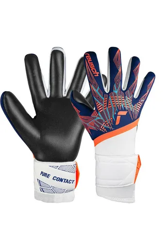 REUSCH Kinder Torwarthandschuhe Pure Contact Gold Junior - Torwarthandschuhe für junge Talente, mit Profi-Haftschaum für herausragende Griffigkeit und einer flexiblen, atmungsaktiven Neopren-Rückhand für optimalen Tragekomfort.