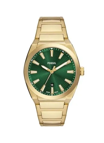 FOSSIL Herren Analog Quarz Uhr FS6090 - Armbanduhren für Herren mit 42-mm-Gehäuse, grünem Zifferblatt und wasserdicht bis 50 m – ideal für den täglichen Gebrauch und sportliche Aktivitäten.