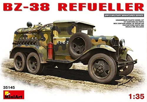 MiniArt 35145 1:35 BZ-38 Tankwagen - originalgetreue Nachbildung, Modellbau, Plastik Bausatz, Basteln, Hobby, Kleben, Modellbausatz, Zusammenbauen, unlackiert