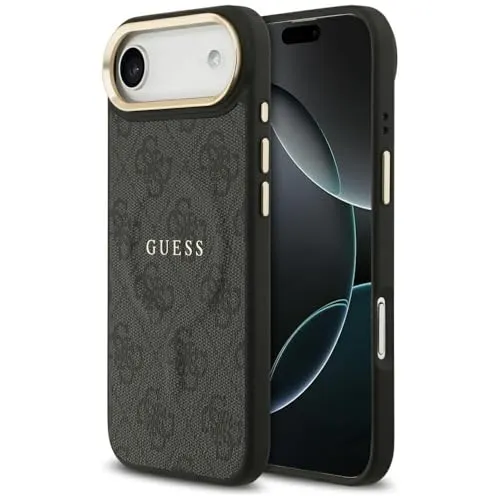 CG MOBILE Guess 4G PU Classic Logo Hülle für iPhone 17 Air (Schwarz) - Klapphülle aus strapazierfähigem TPU und Kunstleder mit klassischem Guess Logo, perfekt für Schutz und Stil.