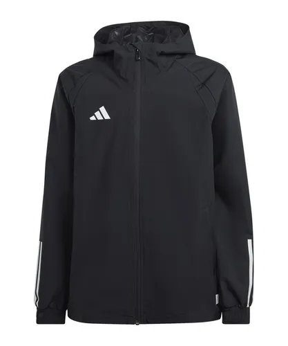 adidas Performance Regenjacke - Bequem und stylisch in Schwarz - Regenjacke aus 100% Polyester, ideal für aktive Tage. Bequem und mit Kapuze, perfekt für wechselhaftes Wetter.